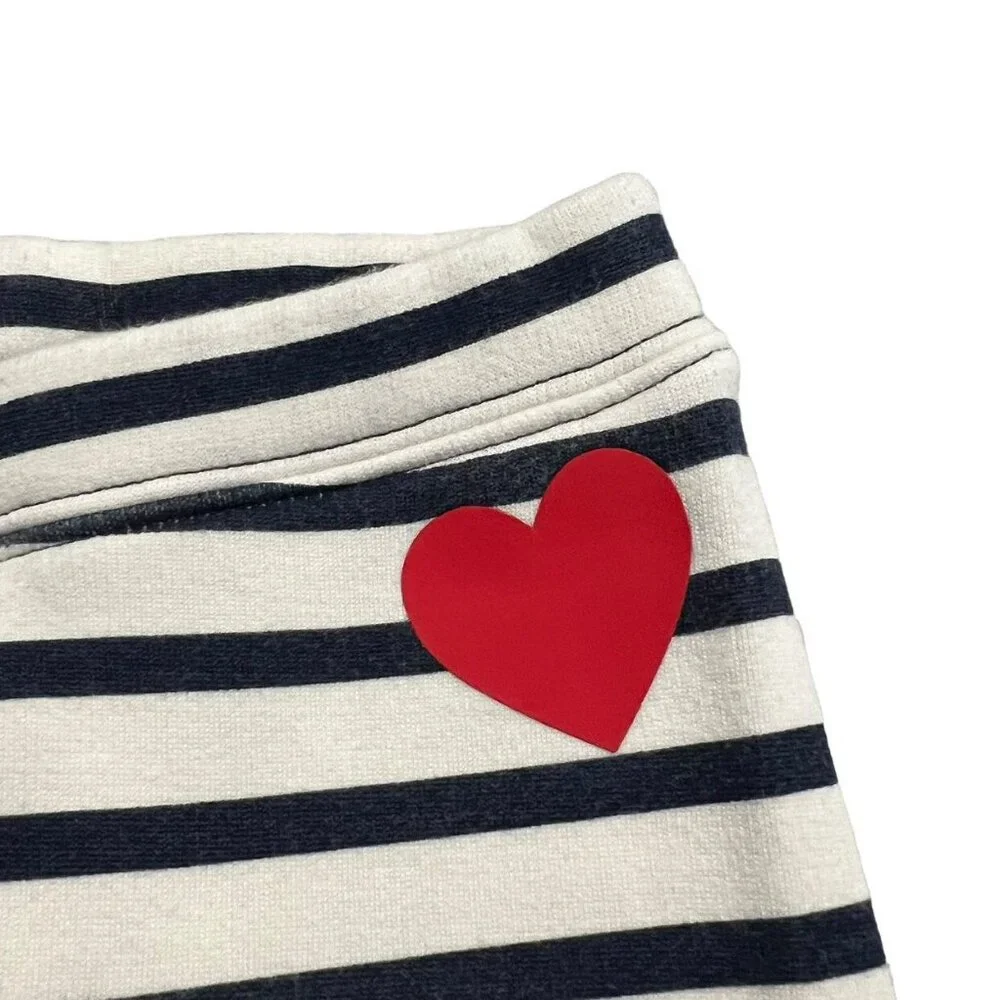 Baby Gap 4Y Navy Striped Heart Cozy Lined Leggings